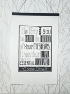 Framed quote by George Orwell on a white background with black text